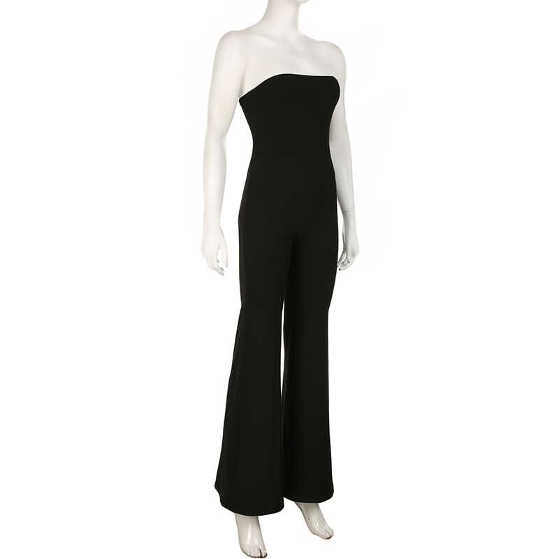 Amyway - Strapless effen uitlopende jumpsuit