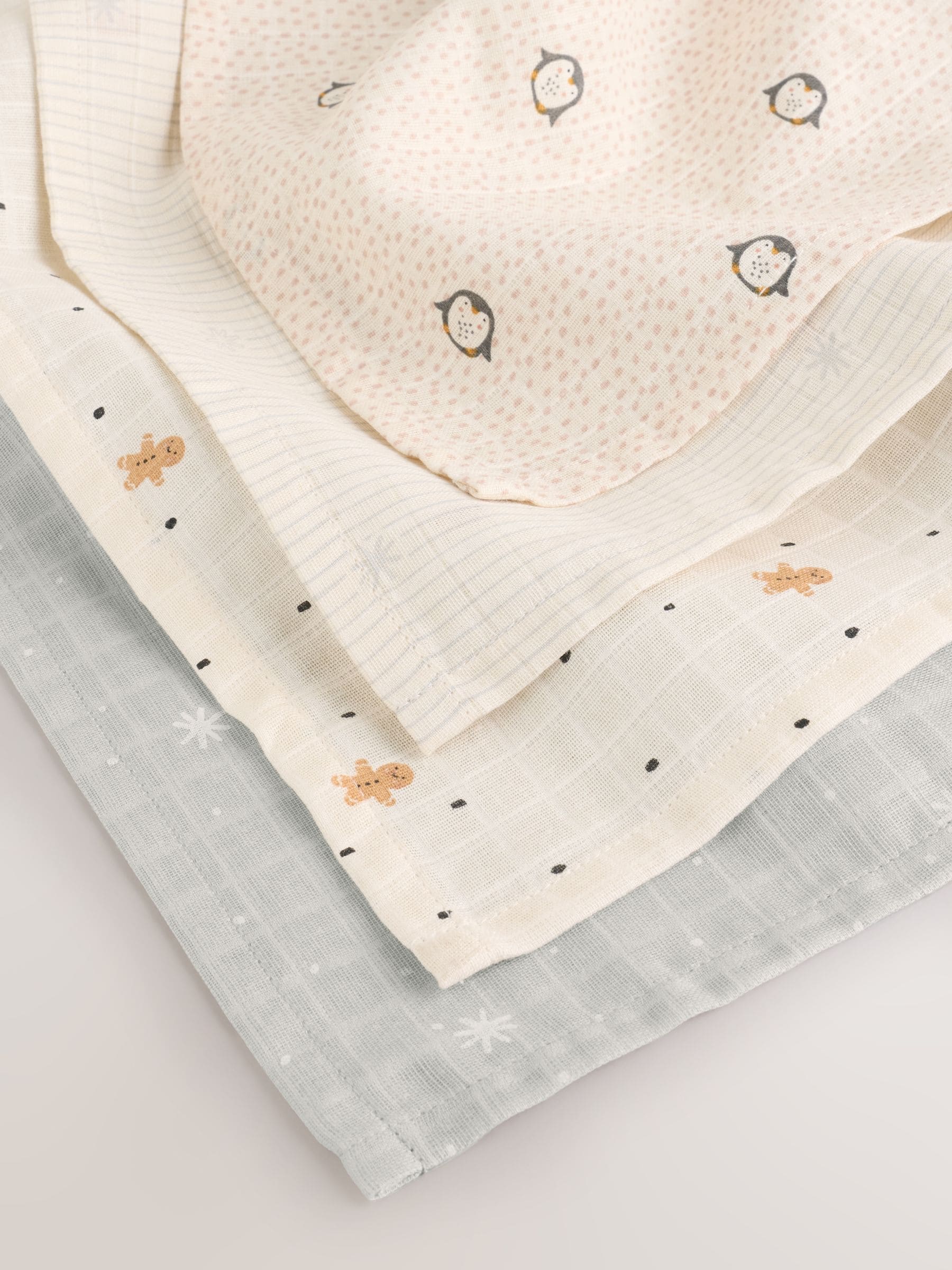 Wintericonen - Set van 4 mousseline babydoekjes