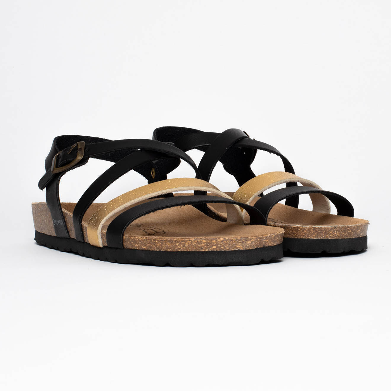 Backsun Sandales Pantel noir/doré