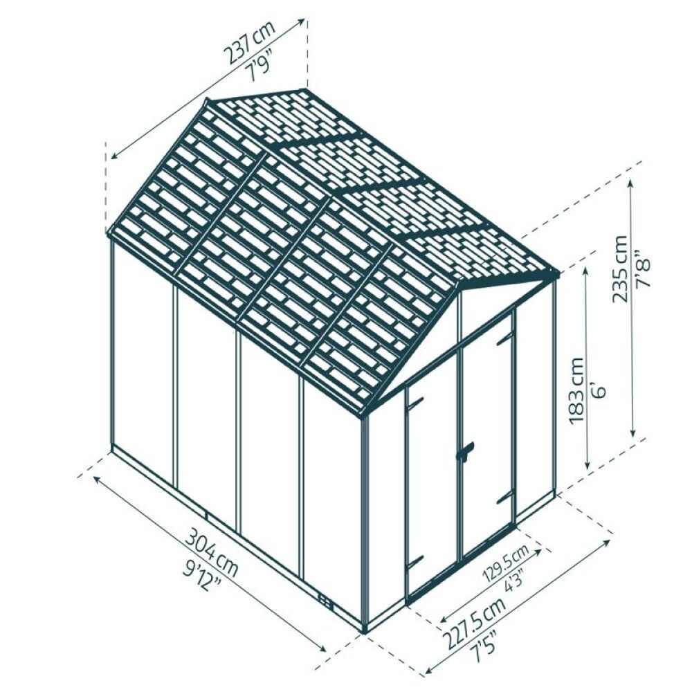 BOD CANOPIA RUBICON 7,2M² MØRKEGRÅ