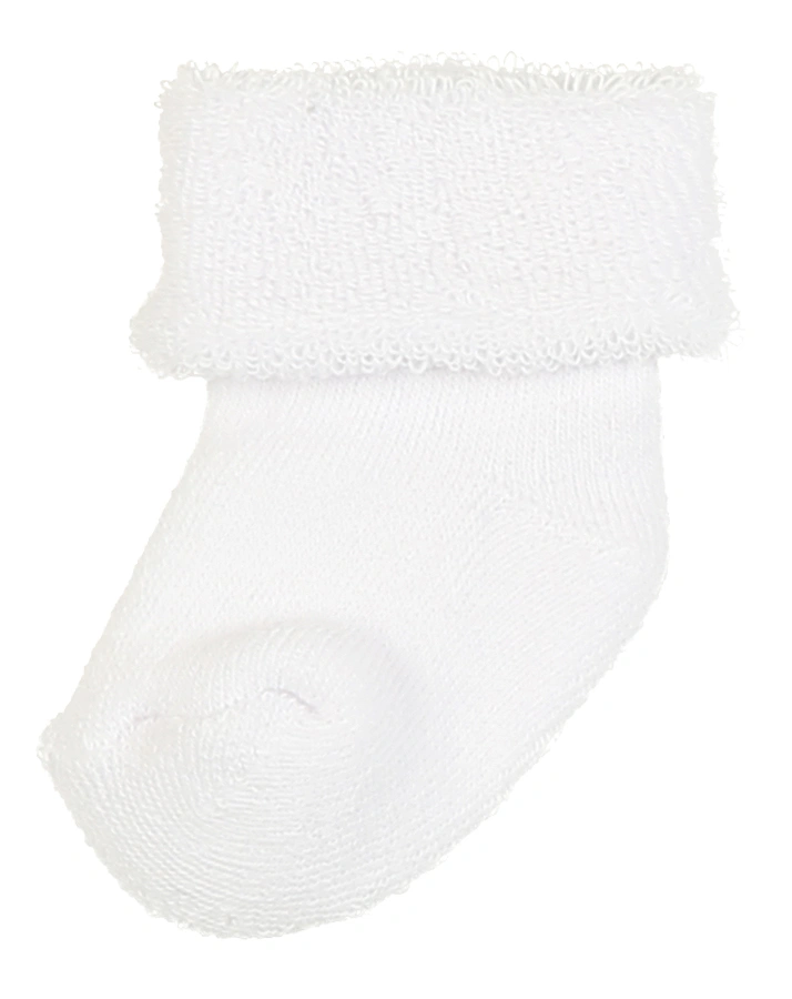 Erstlings-Socken UNI mit Frottee 6er-Pack in weiß