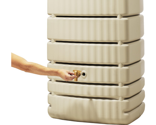 Wandreservoir 4rain Slim 650 L zandbeige incl. kraan