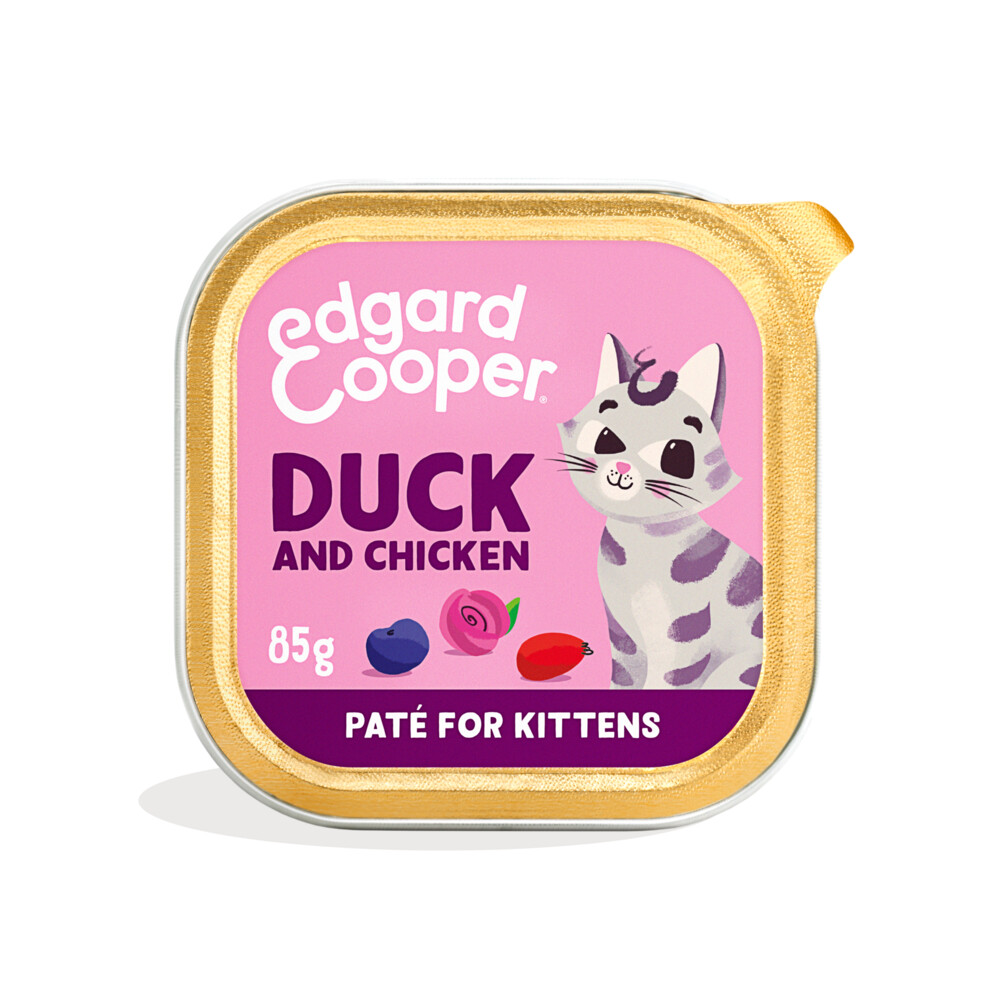 16x Edgard & Cooper Kattenvoer Kitten Pate Eend - Kip85 gr