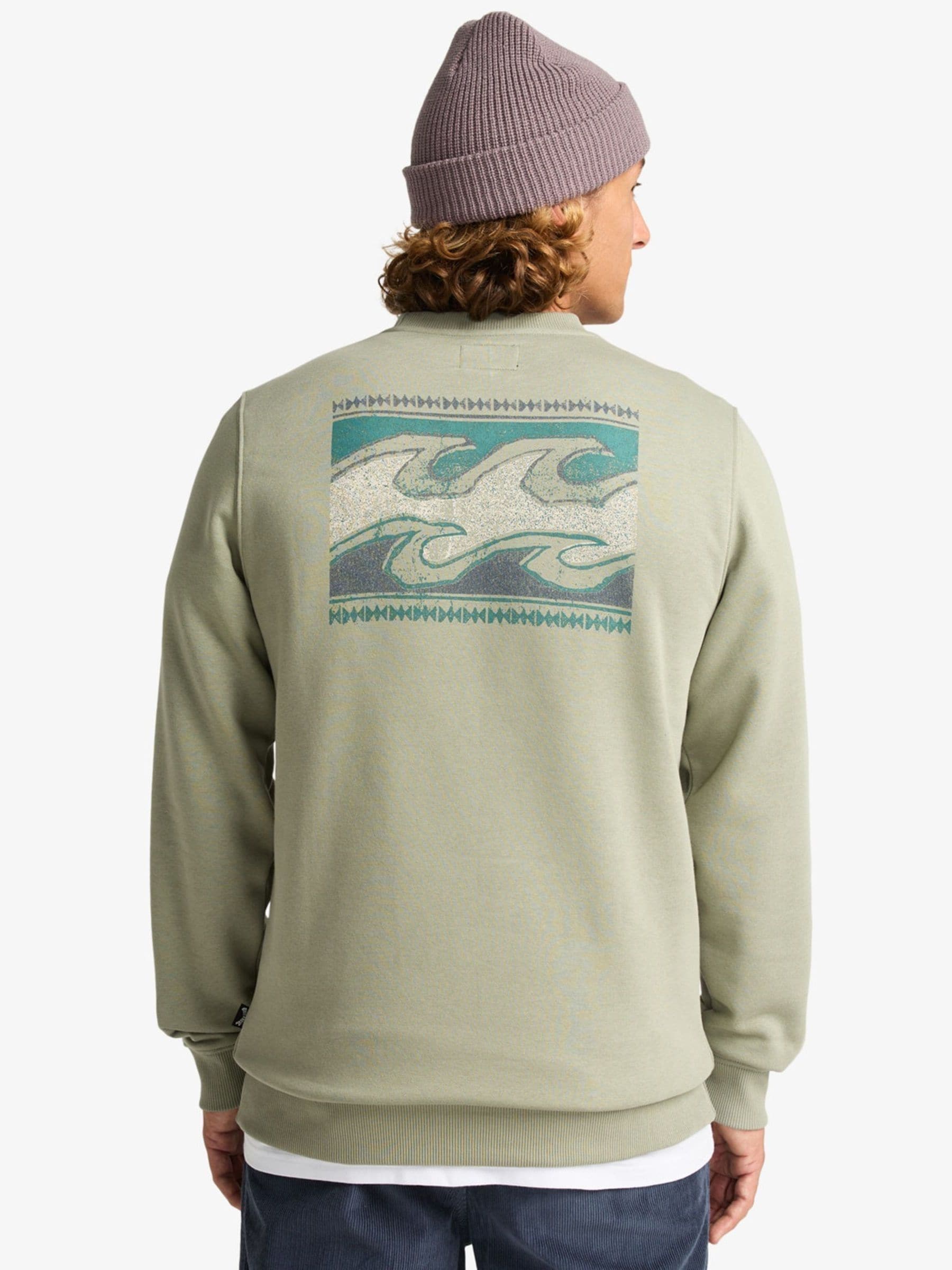Billabong Grey Foundation Backprint Graphic Logo Sweatshirt