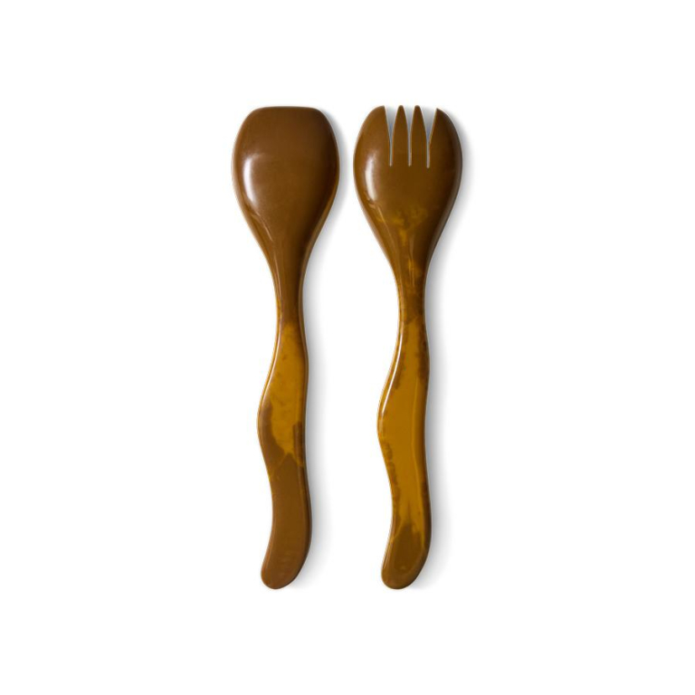 HKliving Salad Cutlery opscheplepels set van 2 Vanilla