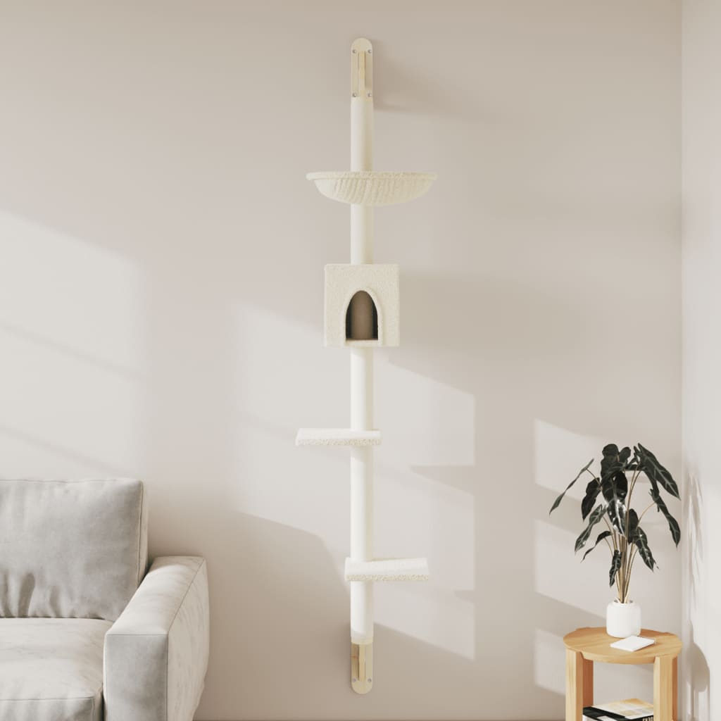 Arranhador de parede para gatos vidaXL, cor creme, 187 cm