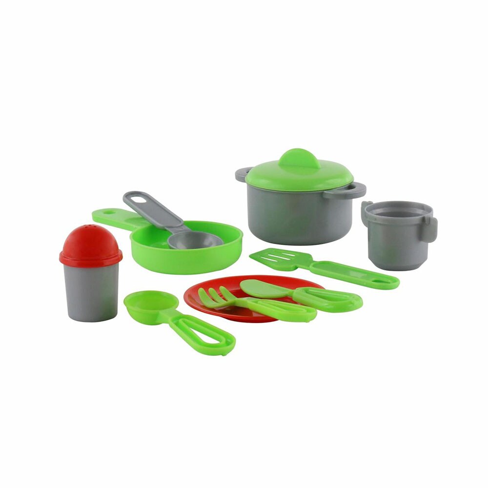 Polesie Kinderküche Jana 58812 Topf Besteck Teller Pfanne Waschbecken Kochplatte rot