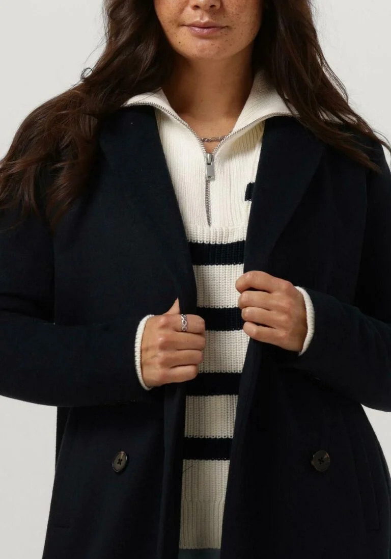 MODSTR\u00D6M donkerblauwe modstr&ouml;m mantel odelia long coat
