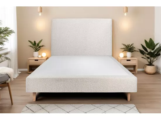 Sommier Tapissier Bouclette Beige 160x200 H35cm