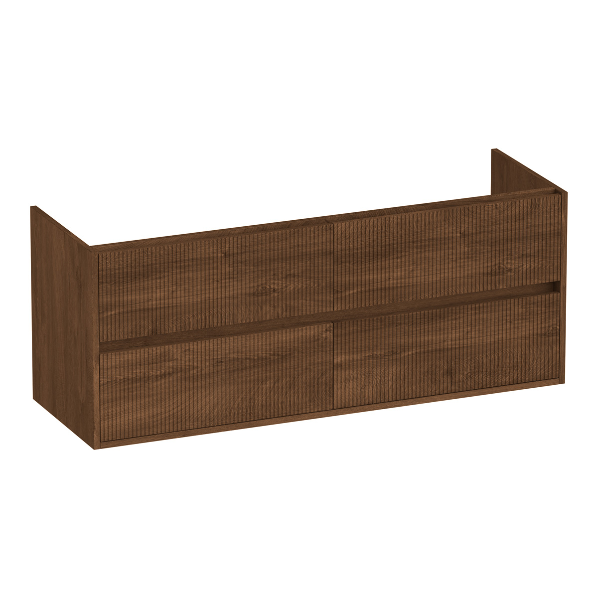 Brauer Adore Wavy onderkast ribbelfront 140cm met 4 softclose lades forest cacao