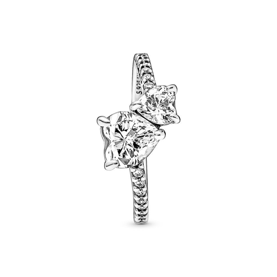 Pandora Timeless Doppel-Herz Funkelnder Ring