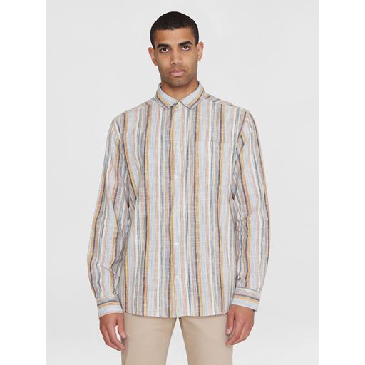 Knowledge Cotton Apparel Stribet Skjorte, Multi Color Stripe, XXL