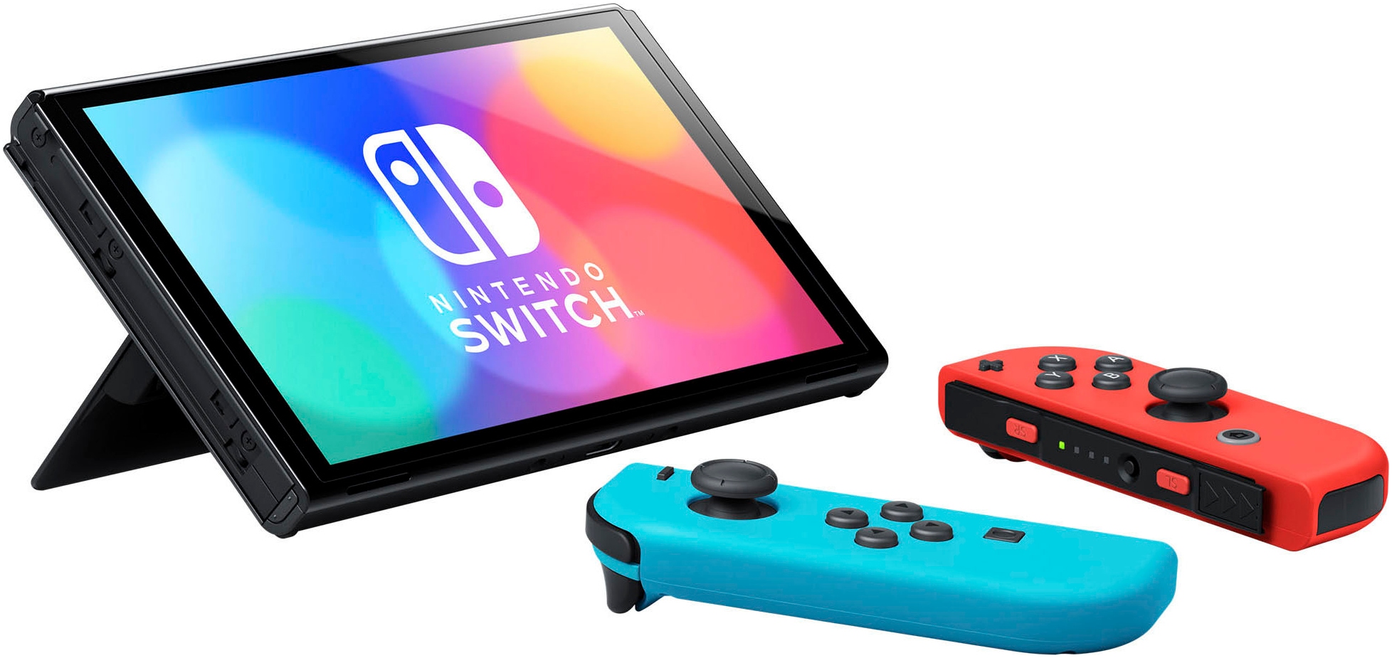 Nintendo Switch Spielekonsole »OLED NEON Konsole r/b« 64 GB