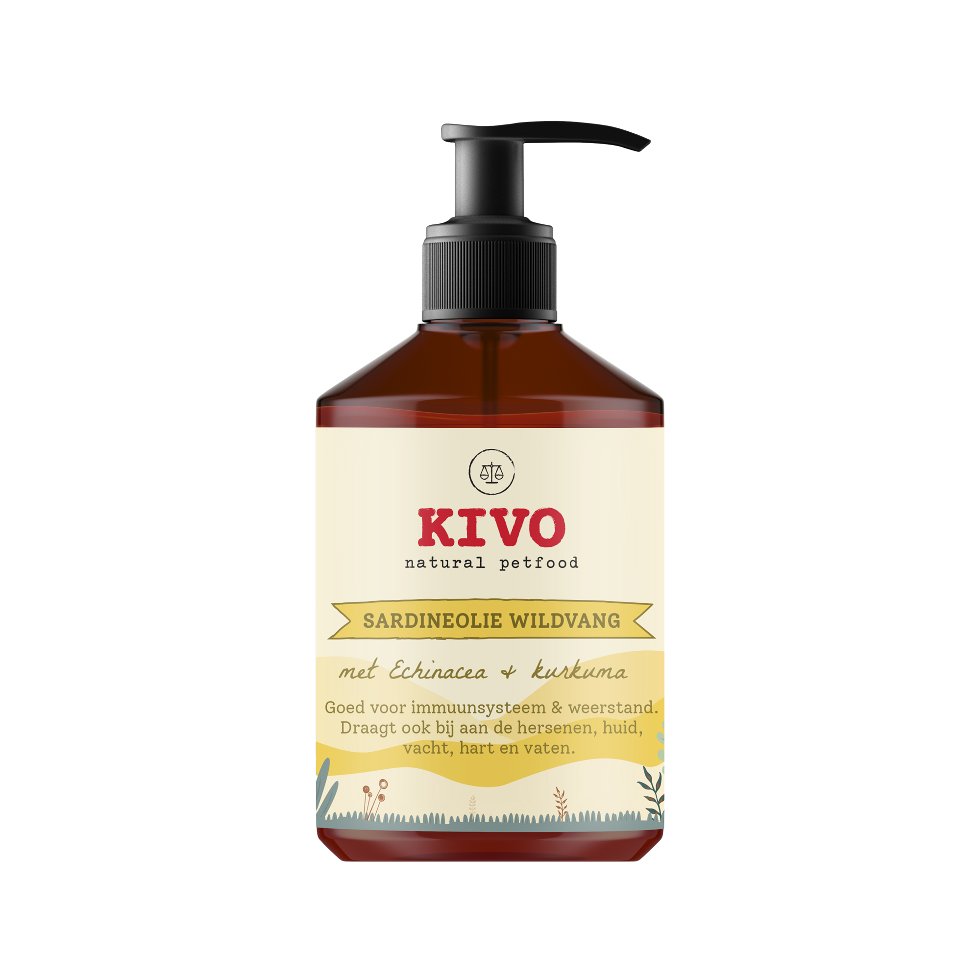Kivo Petfood Sardineolie met Echinacea & Kurkuma