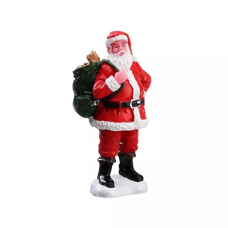 Personnage Lemax Père Noël et sa hotte