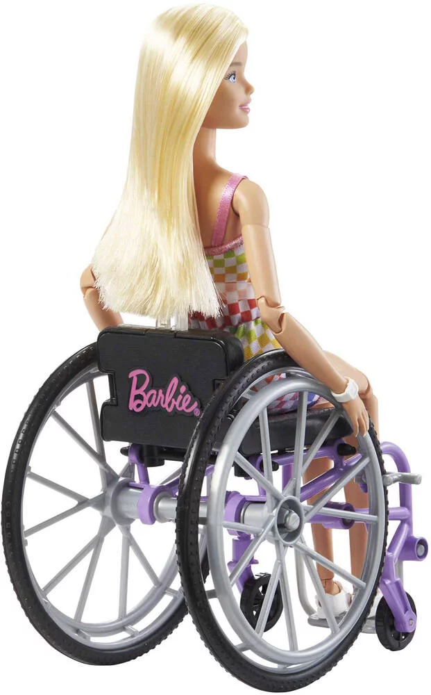 BARBIE - POUPEE  BLONDE ET FAUTEUIL ROULANT