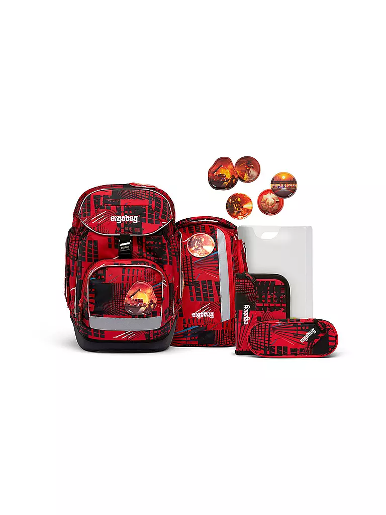 ERGOBAG Schultaschen Set 6-tlg. Pack - AlarmBäreitschaft rot