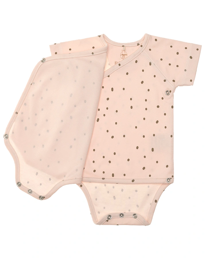 Kurzarm-Body DOTS in powder pink