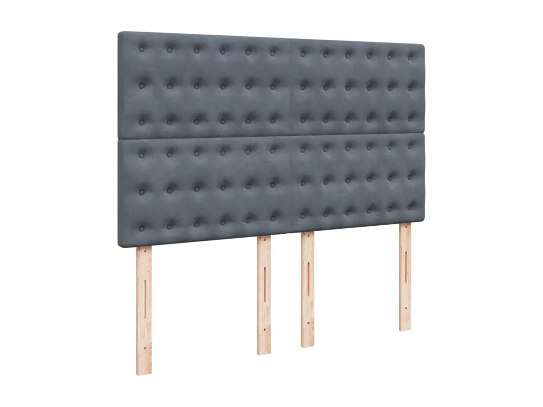 Sommier à lattes de lit et matelas Gris foncé 140x190cm Velours