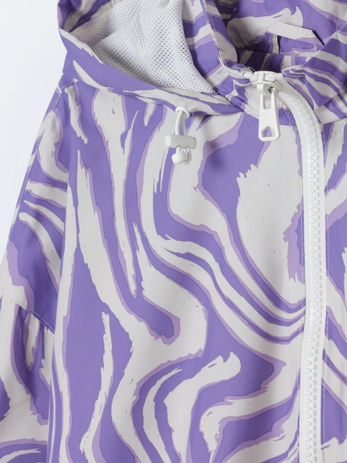Jaqueta com capuz estampada - Lilás