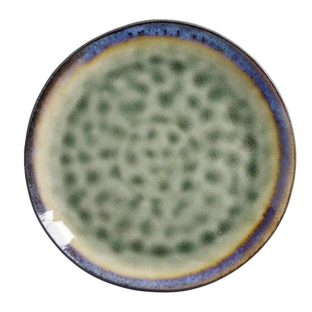 Assiette plate grès vert Ø27,5cm