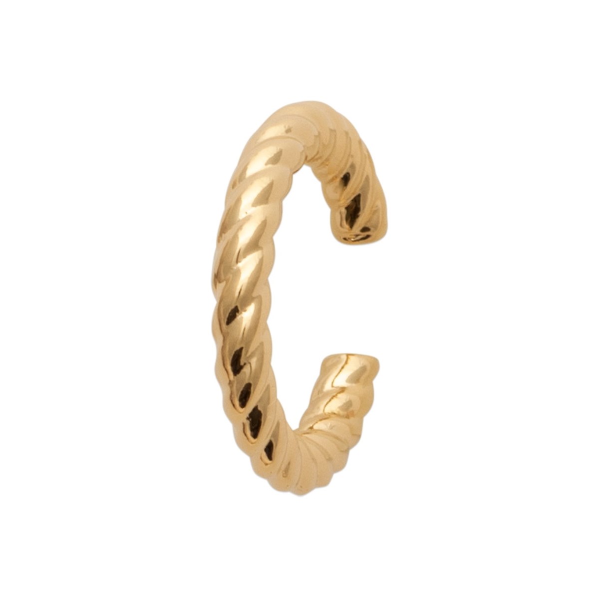 Clip d'oreille earcuff fil effet tressé Plaqué OR 750 3 microns