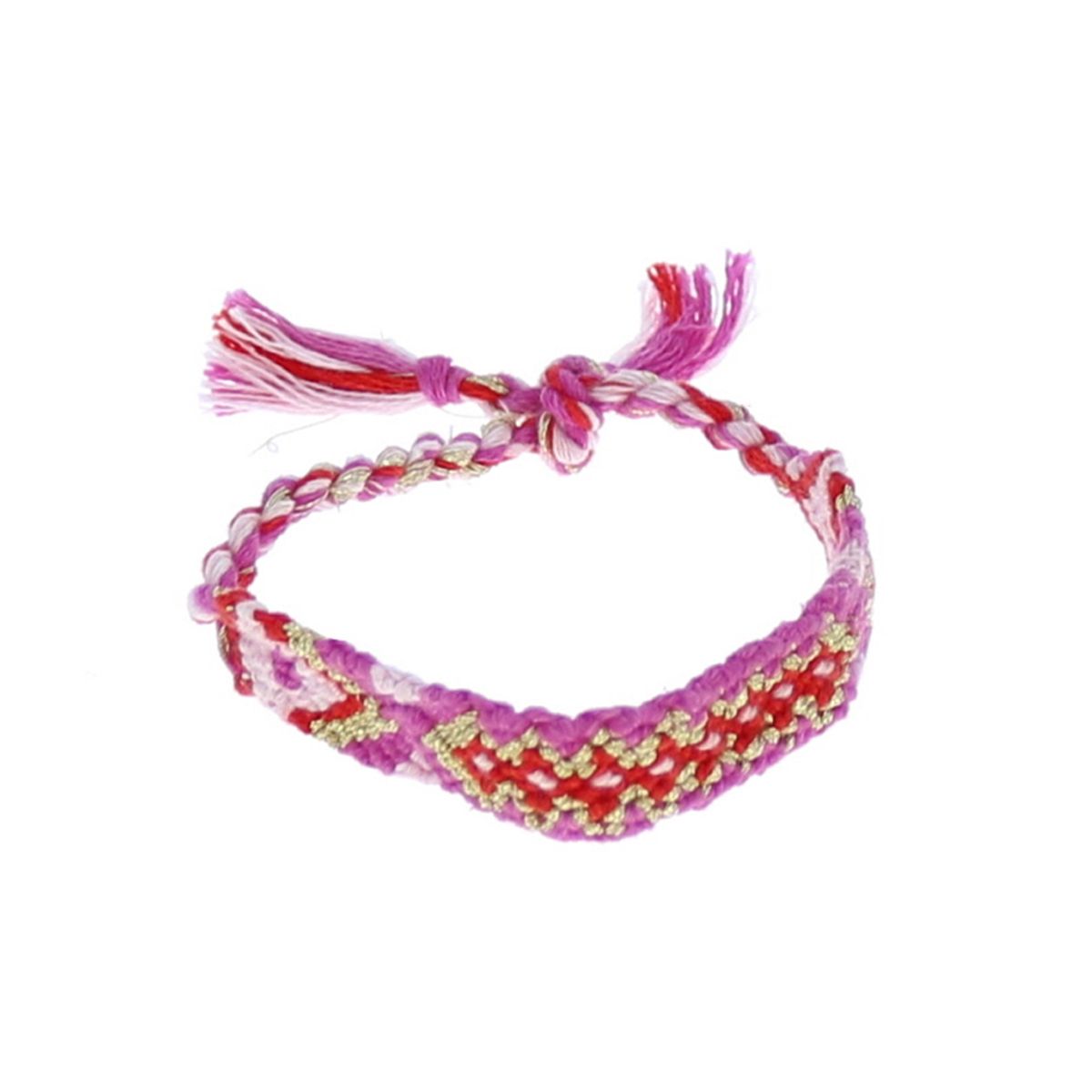 Bracelet brésilien rose et doré Roodoudou