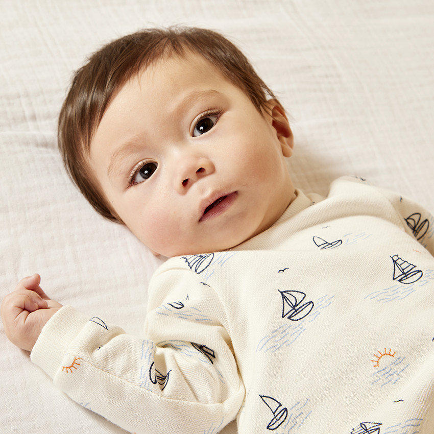 Sweat body manches longues imprimé voiliers pour bébé garçon