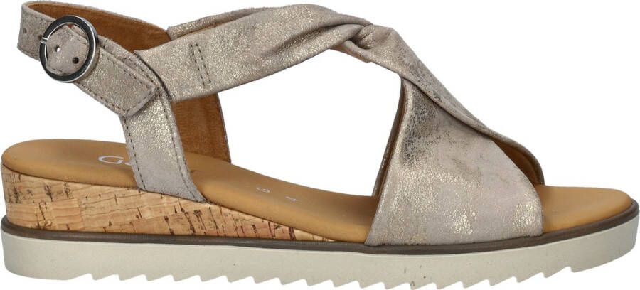 GABOR Sandalen met Hak Dames 751.1 Maat: 38 Materiaal: Leer Kleur: Taupe