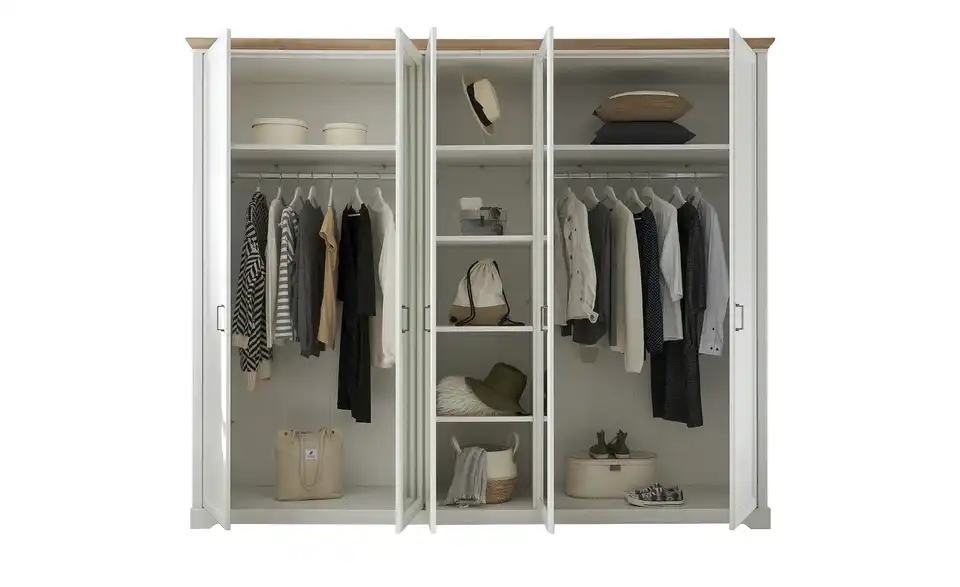 Kleiderschrank Jasmin II Pinie (Nachbildung), Asteiche (Nachbildung) 266 cm