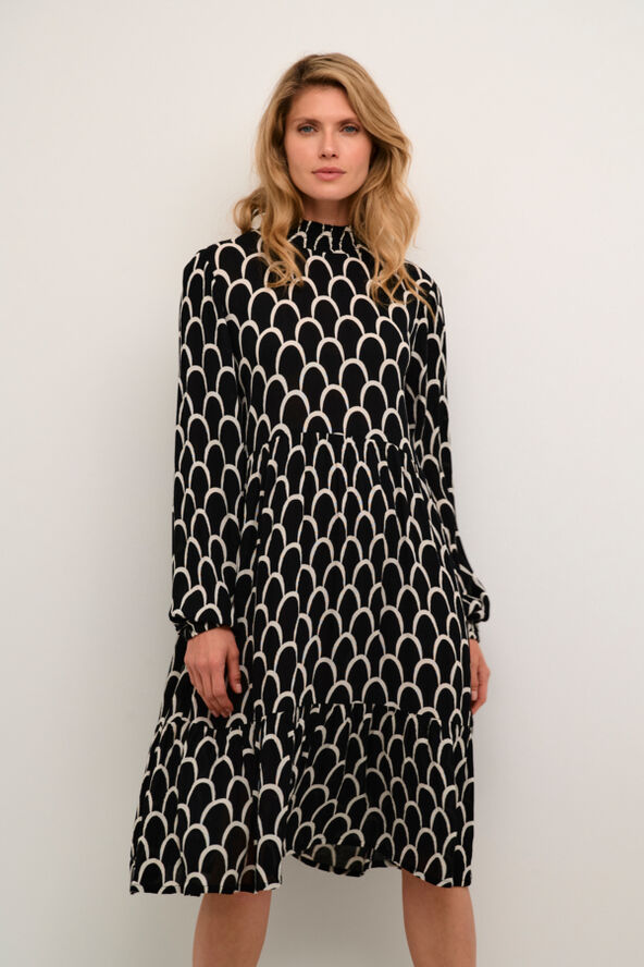 Kaffe KAkarina Amber Dress Black and white graphic print