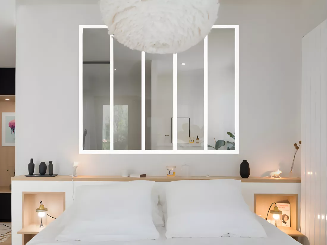 Verrière atelier en aluminium thermolaqué - 150x105 cm - Blanc - BAYVIEW