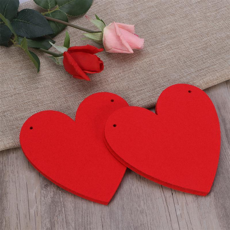 (3m) Filz Herz Girlande Party Dekoration Accessoire - Rot