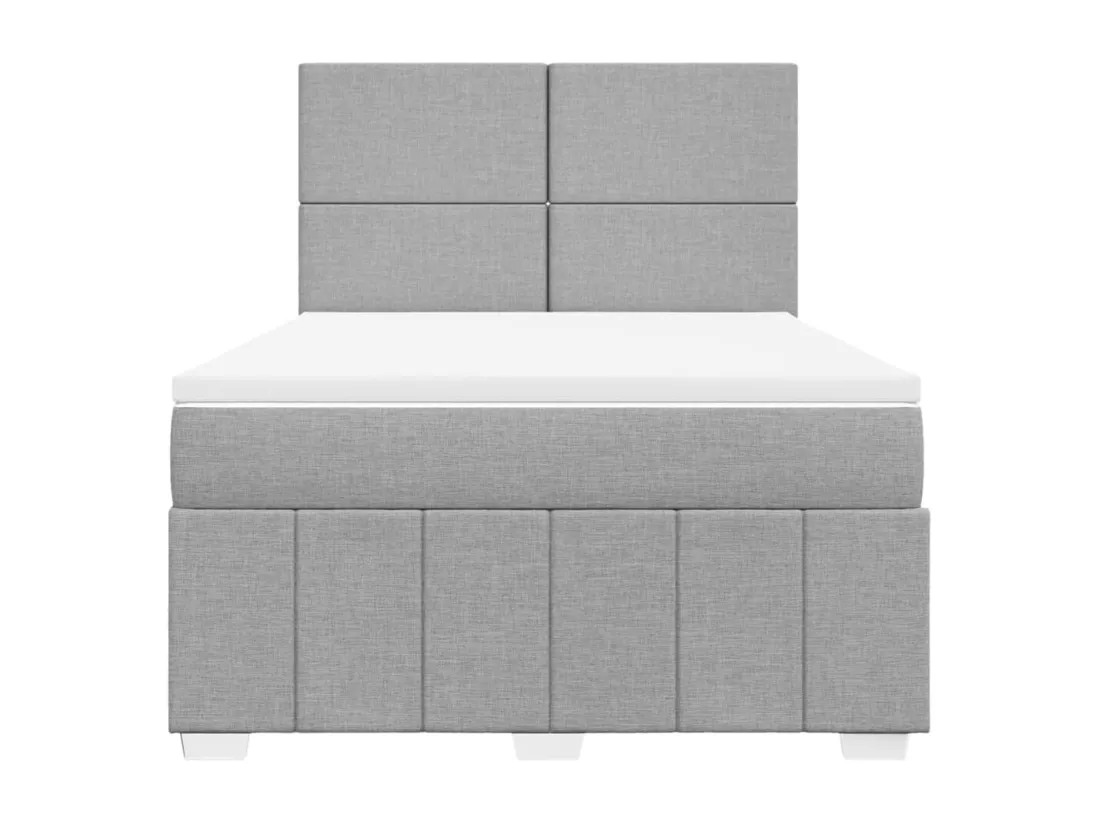 Sommier à lattes de lit avec matelas Gris clair 160x200cm Tissu