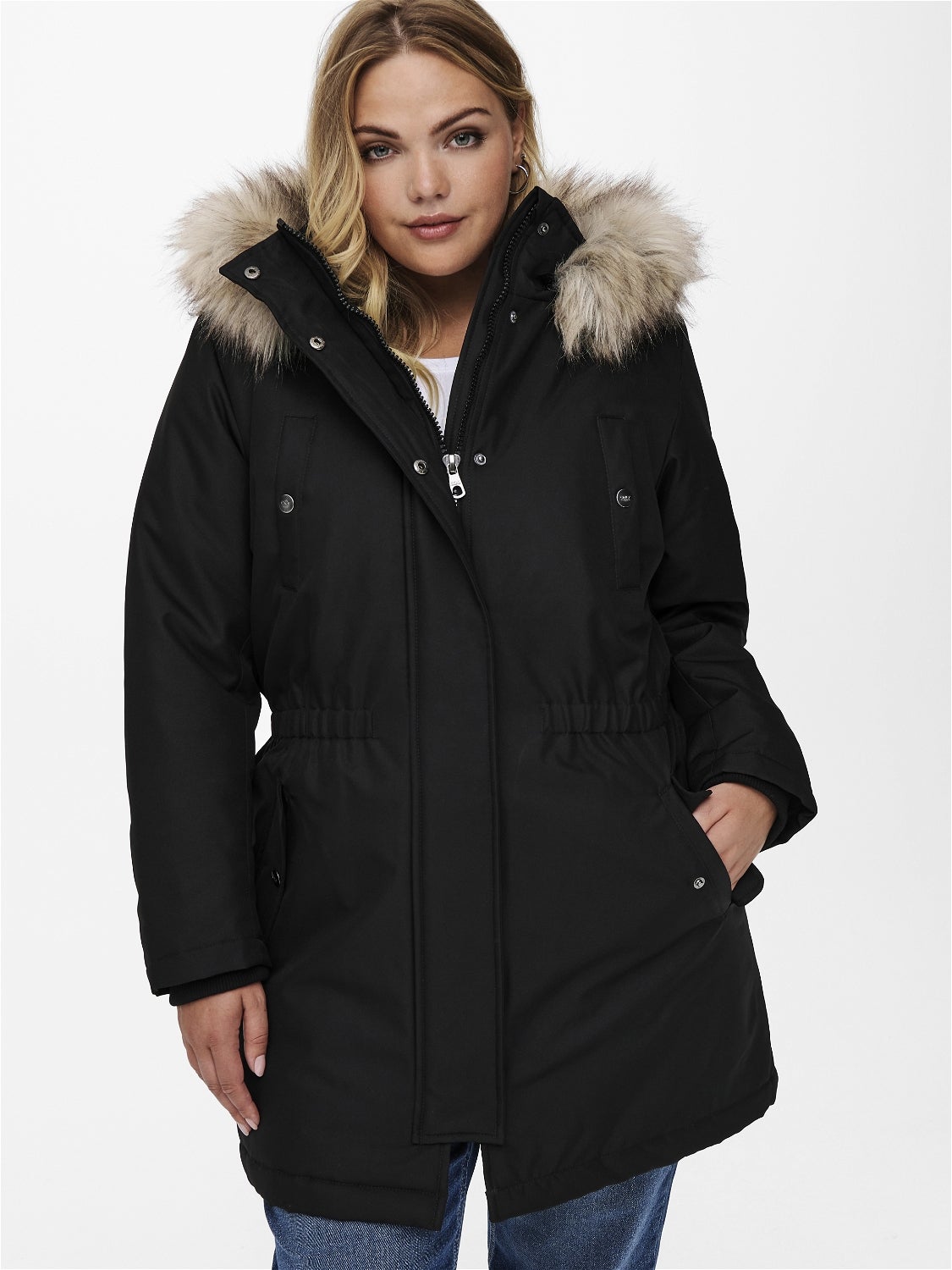 CARIRENA Langer Parka Black