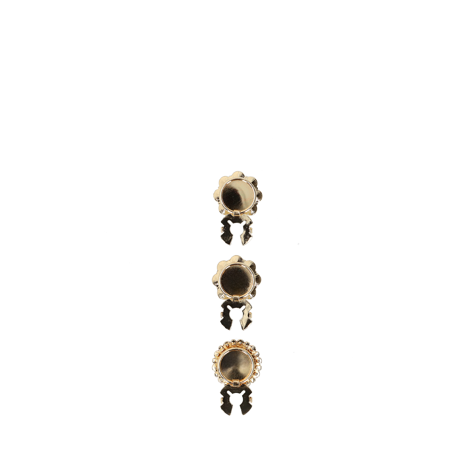 3 pack goudkleurige click on buttons