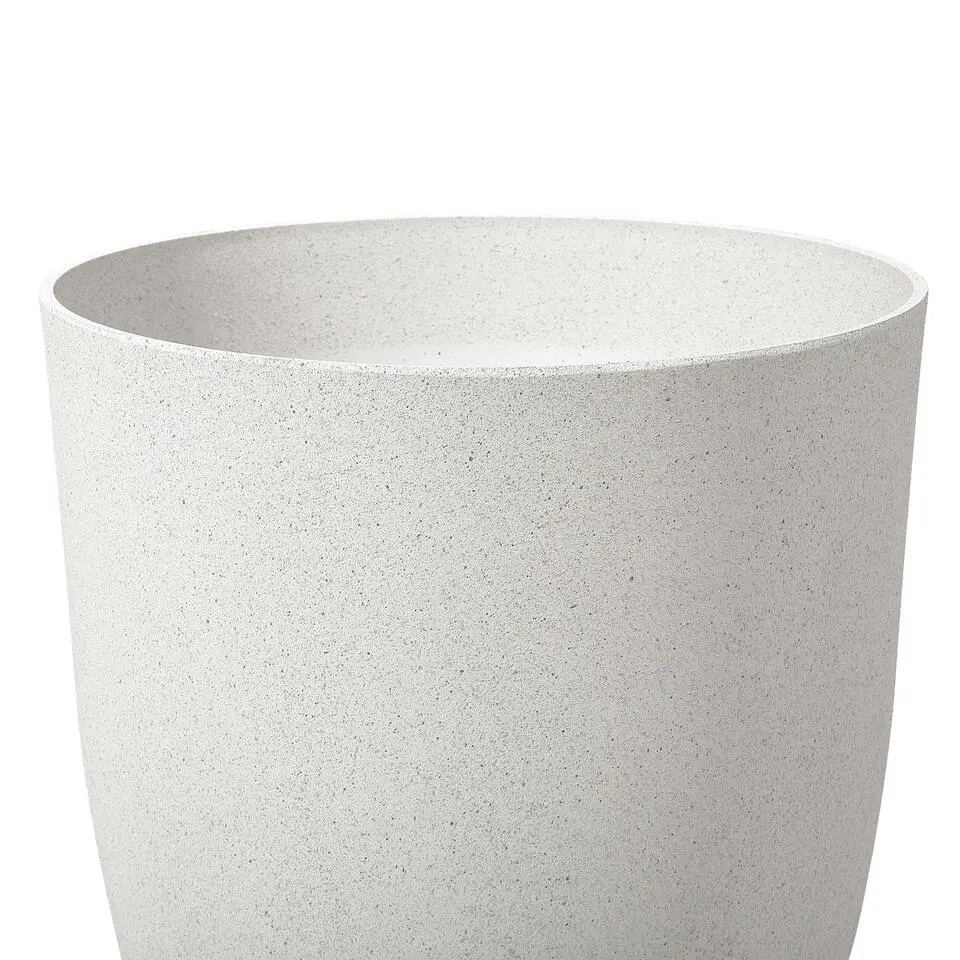CROTON - Bloempot set van 2 - Wit - 35 cm - Stenenmix