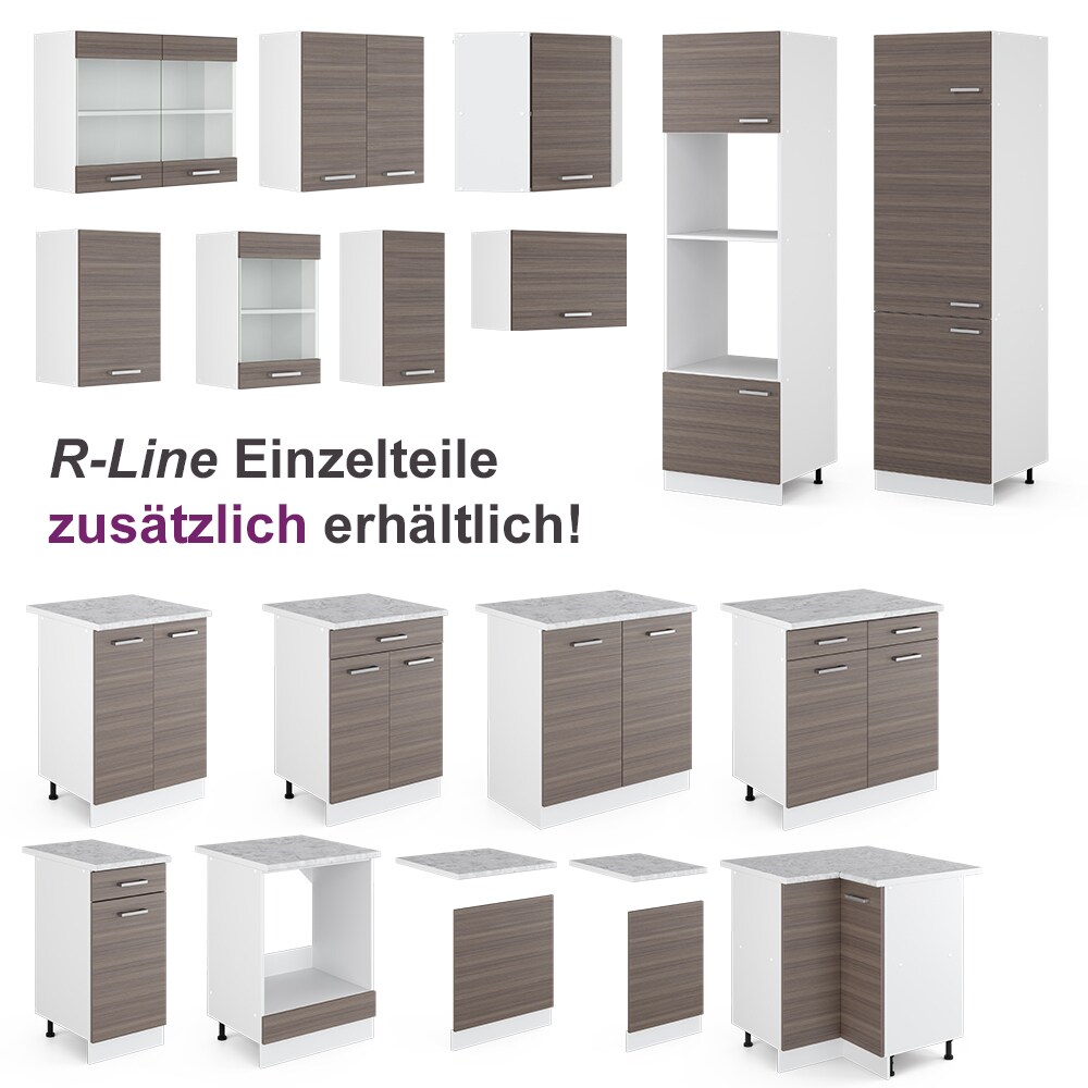 Vicco Küche Küchenzeile L-Form Küchenblock Einbauküche Komplettküche 167x187cm Anthrazit