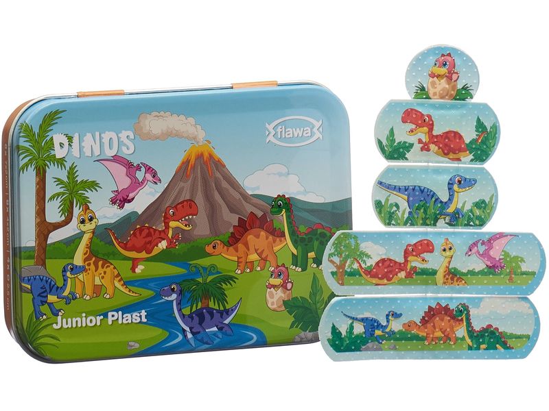 FLAWA Pflaster Junior Dinos 20 Stück assortiert Lustige Pflasterbox für Kinder