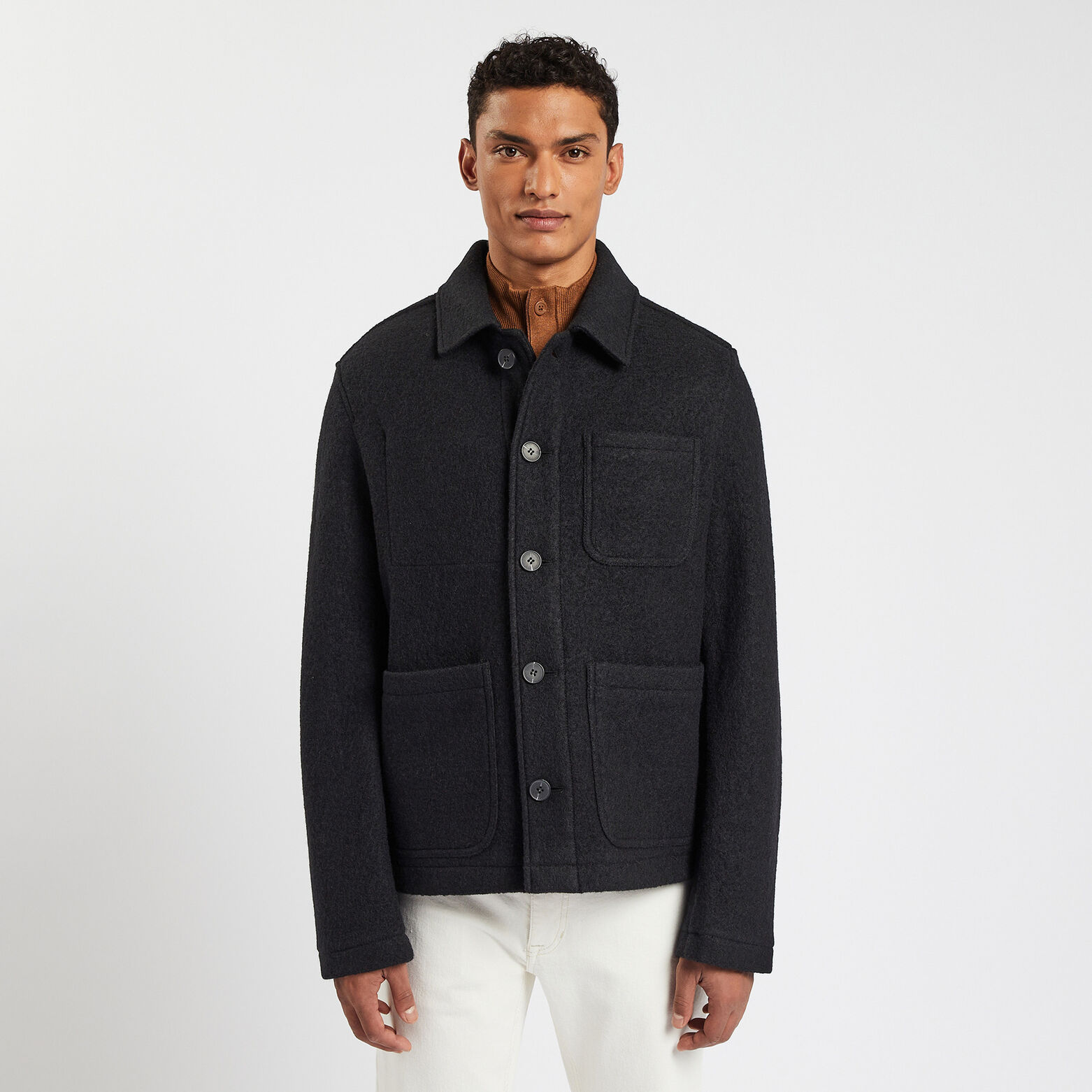 Veste 3 poches en laine Noir