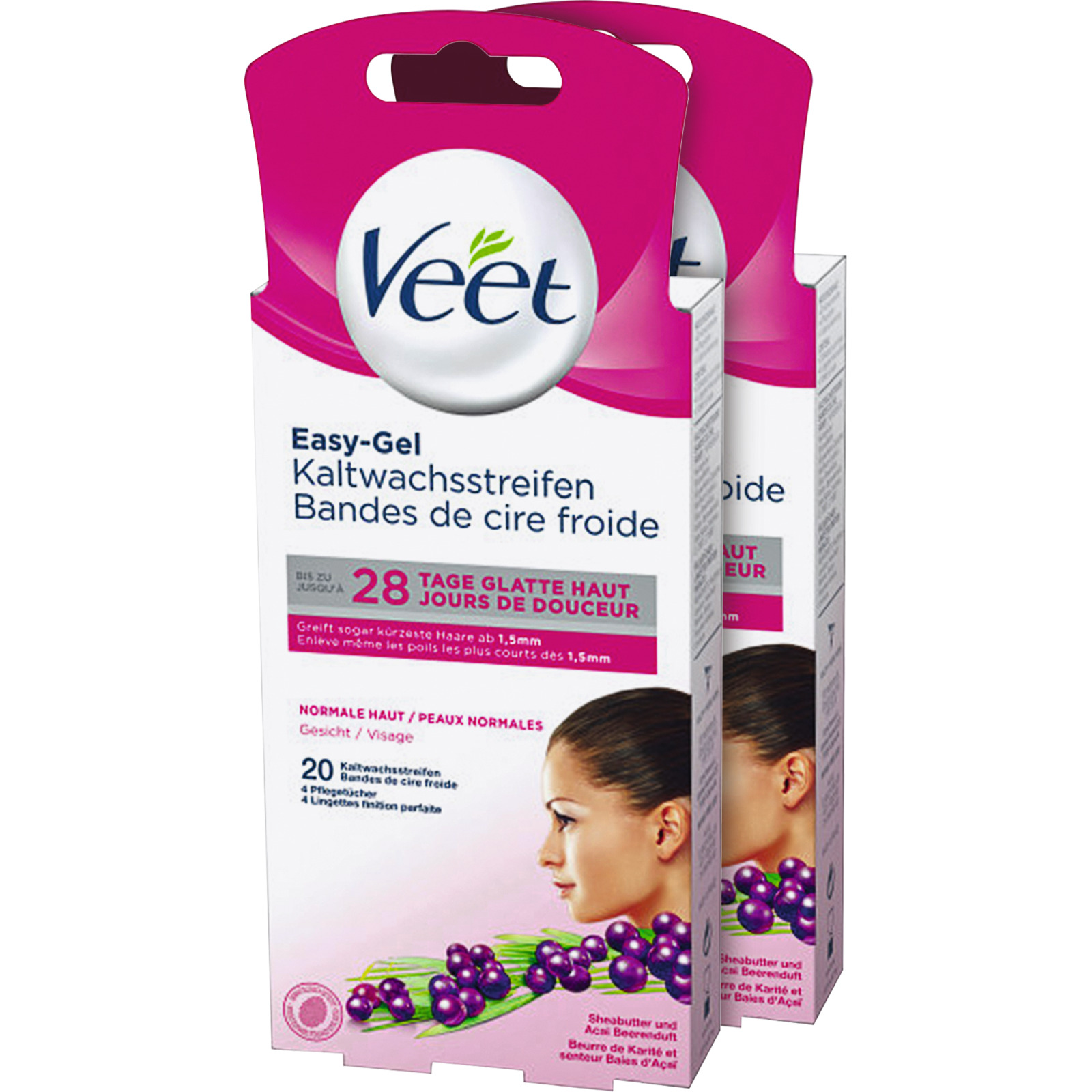 Veet Kaltwachsstreifen Gesicht 2 x 20 Stück