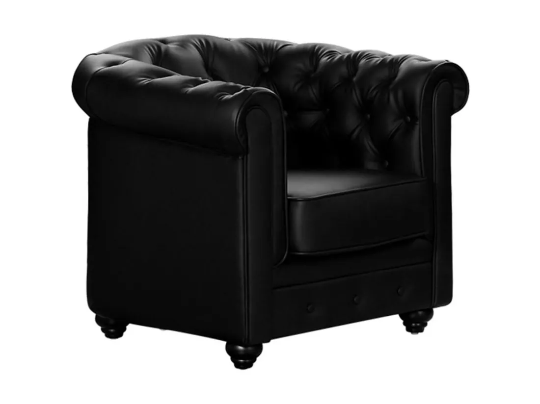 Fauteuil en simili CHESTERFIELD - Noir