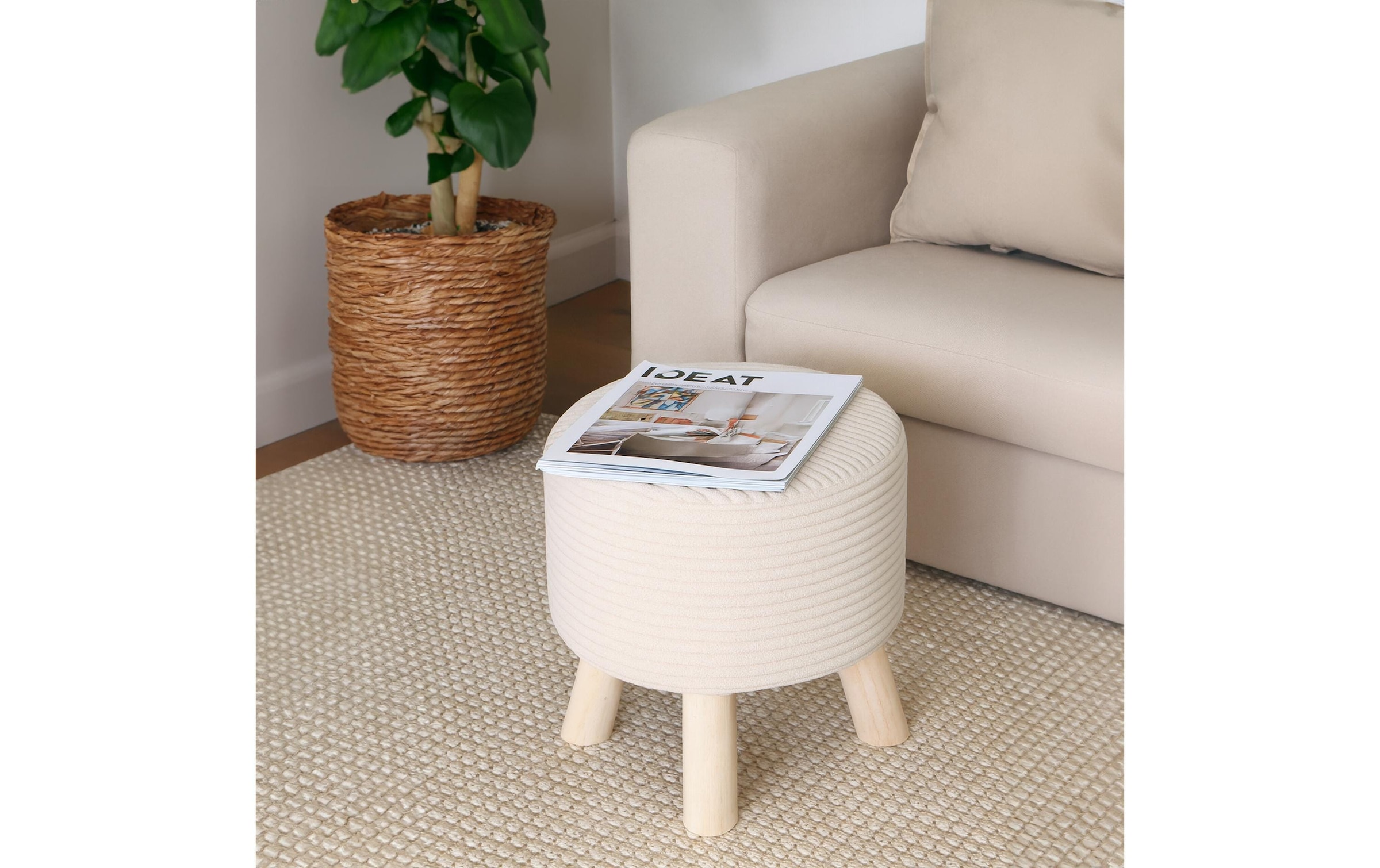 relaxdays Hocker »Cord 30 x 30 cm«