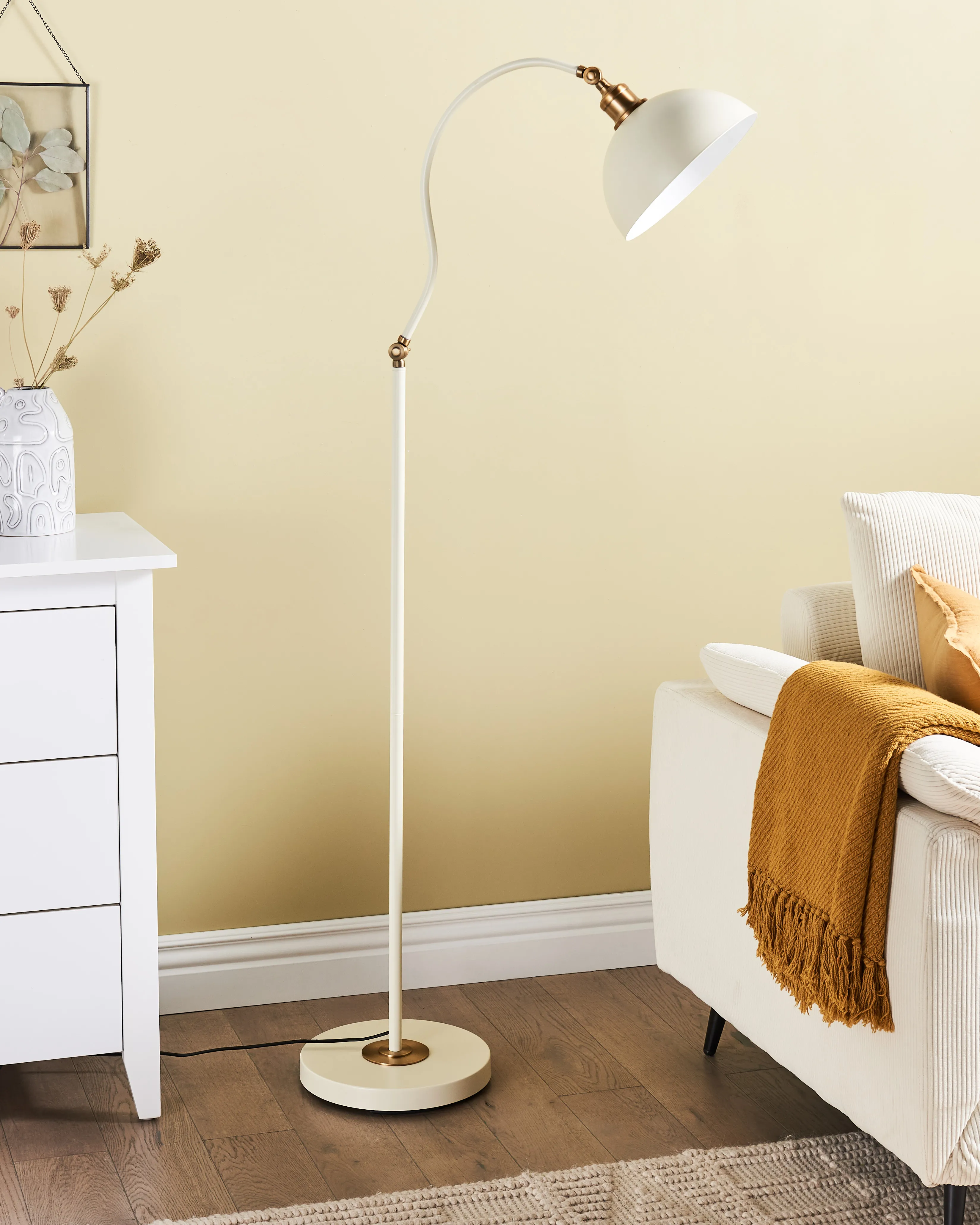 Staande lamp LENNON verstelbaar Metaal Lichtbeige