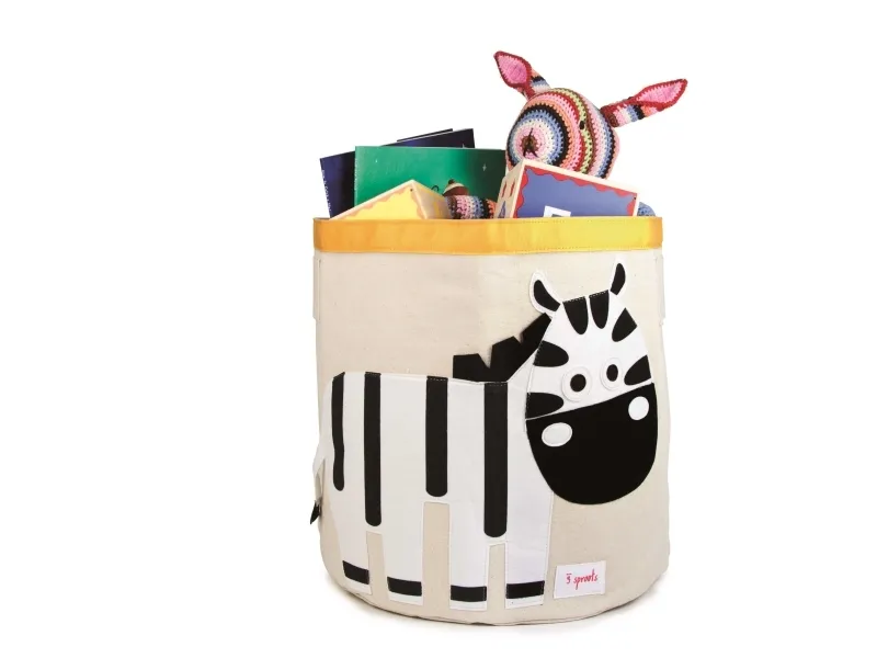 3 Sprouts Opbevaringsbeholder Rund, Zebra