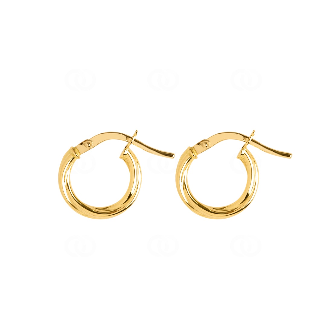 Kreolen 750/18 K Gelbgold verdreht 2mm Ø 10mm