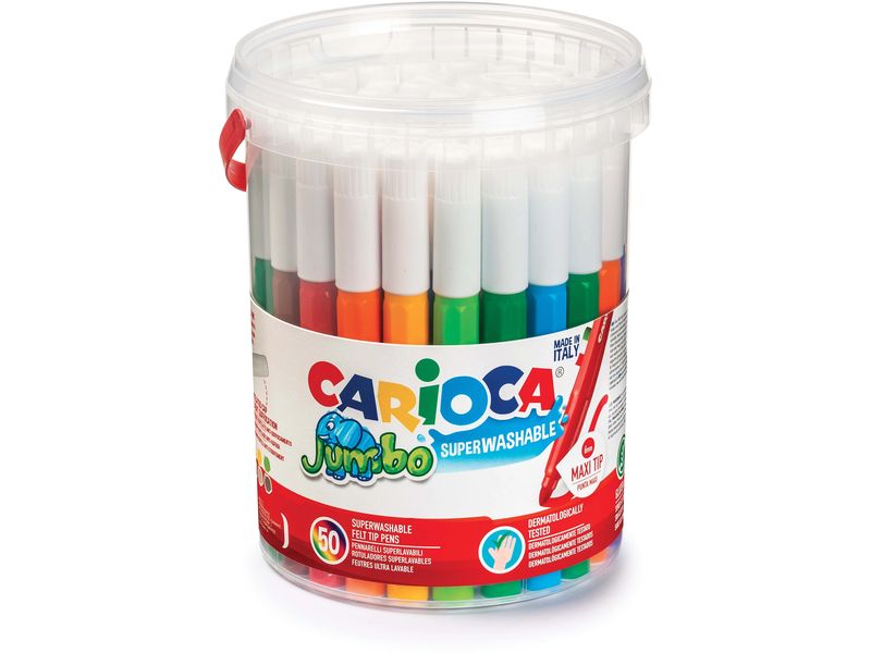 Carioca Fasermaler Jumbo Box 50 Stück, Mehrfarbig Farb Stifte