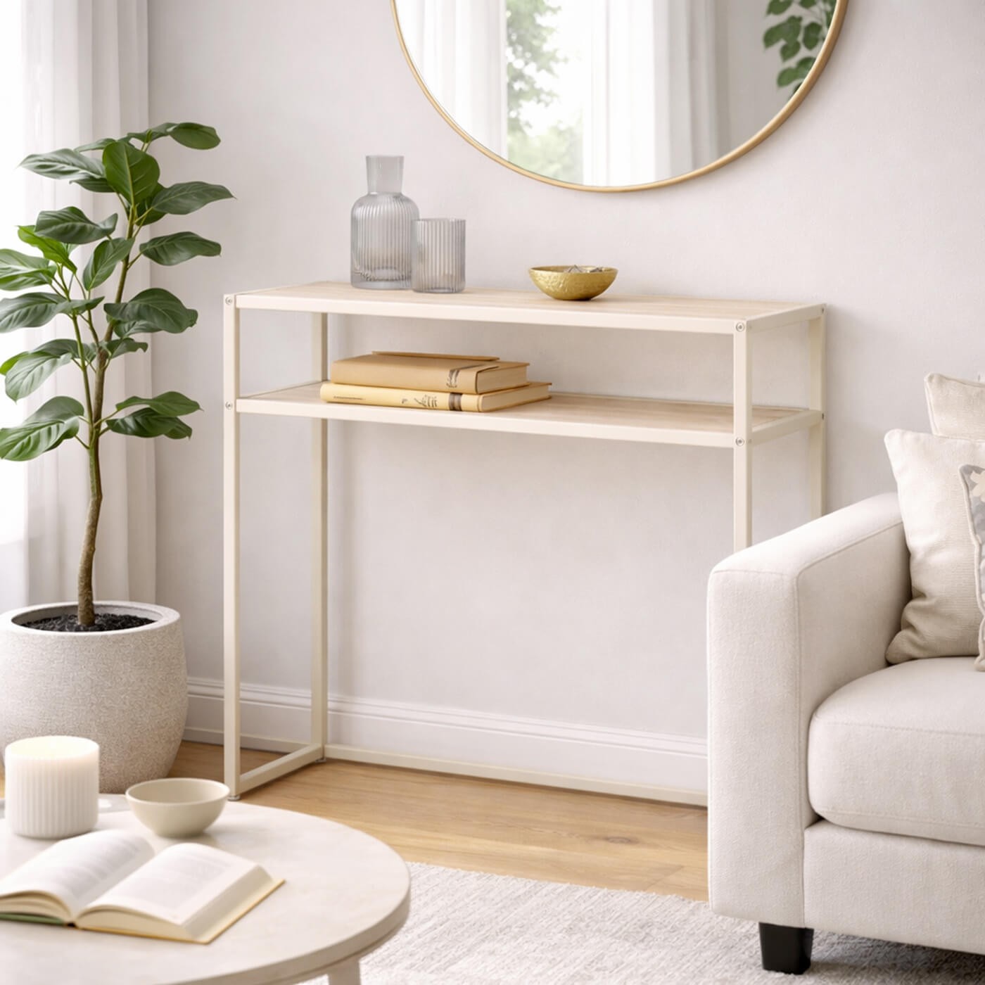 Kare Design Loftie Console - beige - 80x80cm