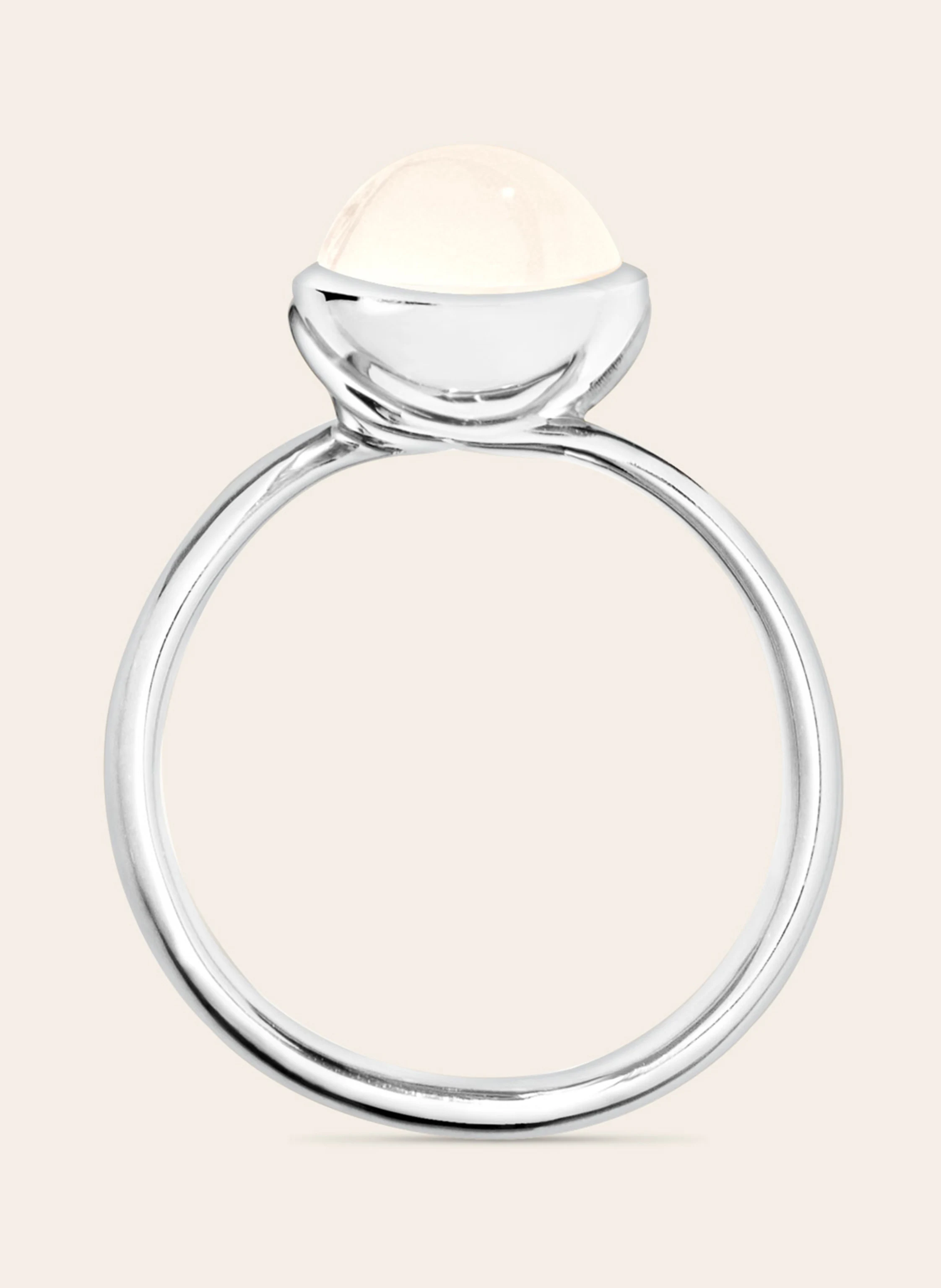 TAMARA COMOLLI Ring RING BOUTON SMALL MOONSTONE SAND/WHITE aus 18K Weißgold mit sand Mondstein
