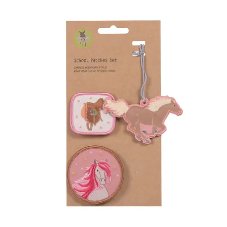 Lässig Anhänger & Patches - Schul Set Unique, Horse pink